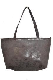  Brown Metallic Leather Tote
