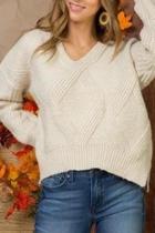  High-low Cable-knit Sweater