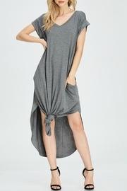  Grey Front-tie Dress