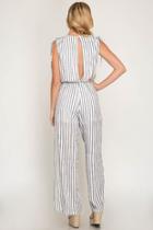  Striped Wide Leg Jumpsuit