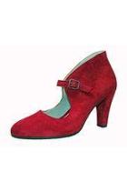  Red Suede Mary Jane