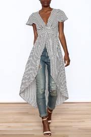  Stripe Print Maxi Top