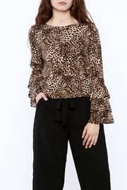  Leopard Ruffle Top