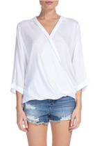  Criss Cross Front Top With 3/4 Sleeve