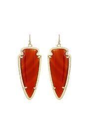  Orange Carnelian Arrowhead Earrings