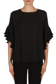  Tiered Ruffle Slv Back Zip Blouse