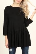  3/4 Sleeve Peplum-top