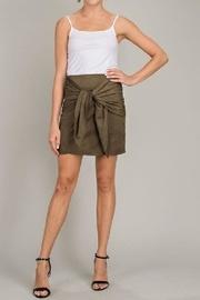  Olive Front-tie Skirt