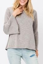  Ribbed Bell-sleeve Top