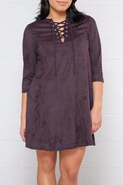  Lace Up Suede Dress
