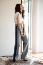  Denim High-rise Pants