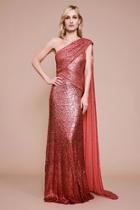  One-shoulder Sequin Gown