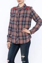  Embroidered Western Plaid Shirt