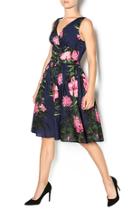  Navy And Pink Floral Dress