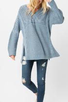  V-neck Cable Knit Sweater