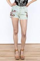 Embroidered Jean Shorts
