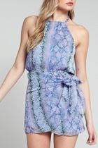  Snake Print Halter Dress