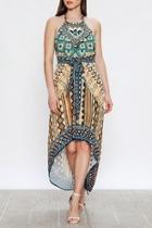  Ethnic-print Halter Dress