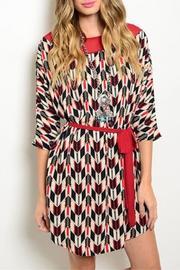  Ivory Red Black Dress