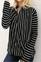  Stripe Drape Top