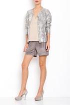  Pleated Silver Top