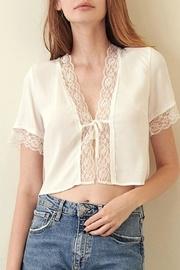 Tie-front Lace Top