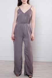  Satin V Neck Jumpsuit
