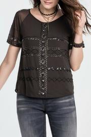  Charcoal Beaded Top