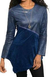  Vegan Leather & Suede Top