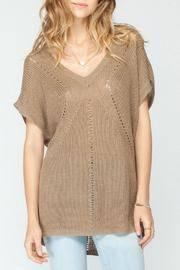  Brown Short Sleeve Sweater