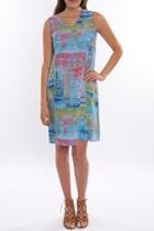  Print Linen Dress
