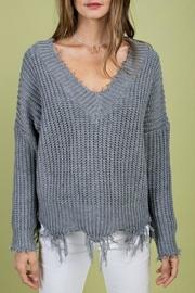  Frayed Hem Sweater