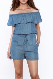  Off Shoulder Denim Romper