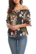  Frayed Tier-sleeve Top