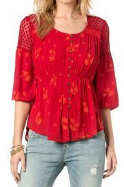  Red Printed Top