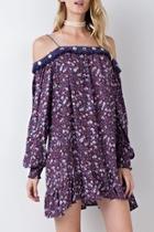  Violet Cold-shoulder Dress