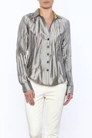  Silver Crinkle Buttoned Shirt