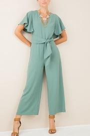  V-neck Belted Jumpsuit