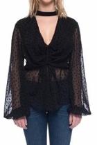  Velvet Mesh Blouse