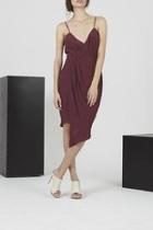  Wine Draped Dress