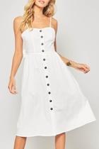  White Button-down Midi-dress