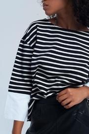 Striped Contrast Top