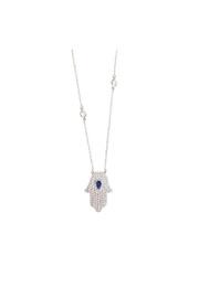  Blue-stone Hamsa Necklace