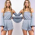  Blue Chiffon Romper