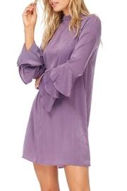  Plum Silky Tiered Sleeve Dress