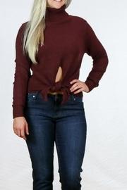  Front Tie Turtleneck Sweater