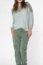  Green Peasant Blouse