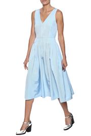  Chambray Pleated Dress