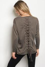  Mocha Lace-up Sweatshirt
