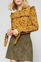  Studded Suede Mini Skirt